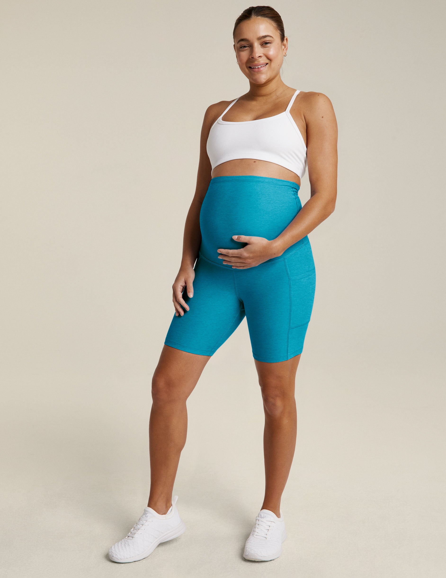 Spacedye Pockets Forever Maternity Biker Short - Image 5